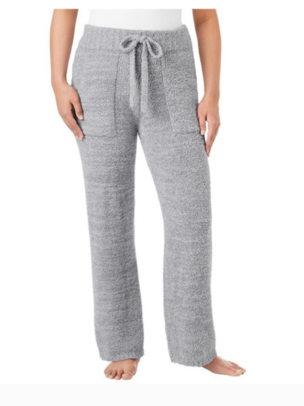 C1- Luxury Cozy Pant Knit Wide-Leg Lounge Pants - Light Gray